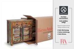 Einzigartiges Sideboard JAKARTA 125cm recyceltes Massivholz aus Fischerbooten