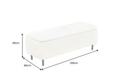 Extravagante Polsterbank EN VOGUE 120cm beige Cremona Chenille Sitzbank mit Stauraum