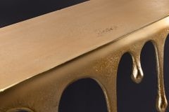Handgefertigtes Wandregal LIQUID LINE 60cm gold antik Metall Tropfen-Design