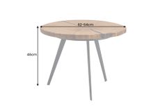 Runder Couchtisch ARBOR 65cm natur Eiche Massivholz schwarz Metall Beistelltisch