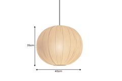 Runde Hängelampe ORGANIC 45cm natur Stoffschirm Boho