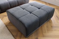 Moderner Hocker ELEGANCIA 110cm anthrazit Cord Fußhocker Sitzhocker