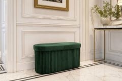 Faltbare Polsterbank ÉLAN 80cm grün Samt Sitzbank mit Stauraum