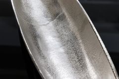 Deko Schale SILVER LEAF 80cm silber handmade Aluminium