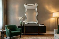 Moderner Wandspiegel ALICE 120cm silber variabel aufhängbar