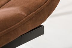 Design Freischwinger Stuhl MIAMI braun antik Metallgestell matt schwarz