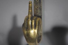 Extravagantes 3er Set Kleiderhaken FINGERS messing Metall-Aluminium Wandgarderobe