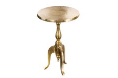 Barock Beistelltisch SAVOY 55cm gold Metall Dreibein rund Vintage
