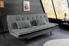 Modernes Schlafsofa JAZZ 190cm grau Cord 3-Sitzer Couch