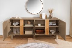 Sideboard COSMO 180cm greige Eiche Soft Close Stauraum