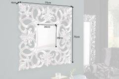 Eleganter Wandspiegel VENICE 75x75cm silber antik Barockstil