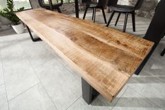 Design Sitzbank IRON CRAFT 170cm Mangoholz Eisen Industrial Design
