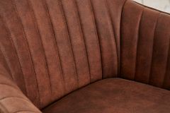 Drehbarer Design Stuhl LIVORNO vintage braun Buchenholz Beine mit Armlehnen