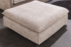 Großer Hocker HEAVEN 100cm champagner beige Bouclé Polsterhocker Federkern