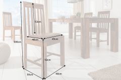 Massivholz Stuhl MAKASSAR braun Sheesham stone finish Esszimmerstuhl gepolstert