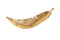 Design Deko Schale GOLD LEAF 65cm gold Blatt Design Metall Handarbeit