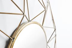 Handgearbeiteter Spiegel DIAMOND L 80cm messing aus Eisen im Retro Design