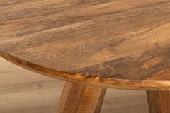 Runder Esstisch ART WOOD 100cm braun massiv Mangoholz