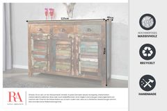 Einzigartiges Sideboard JAKARTA 125cm recyceltes Massivholz aus Fischerbooten