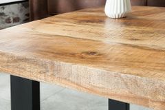 Design Couchtisch IRON CRAFT 100cm Mangoholz Eisen Industrial Design massiv schwarzes Gestell
