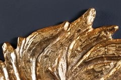 Goldene Wanddeko WILDLIFE LION 35cm gold Metall Löwenkopf-Skulptur handmade