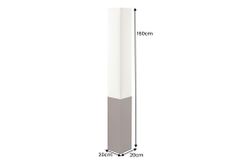 Stilvolle Stehlampe PARIS CLASSIC 160cm weißer Stoffschirm dunkelbrauner Fuß