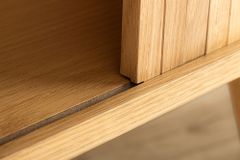 Retro Sideboard VALHALLA WOOD 160cm natur Eichenholz Schiebetüren