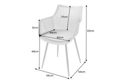 Design Stuhl SIGNUM greige schwarz Kunststoff Indoor Outdoor mit Armlehnen