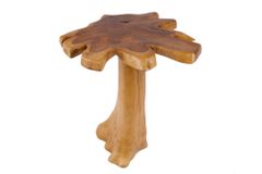 Massiver Beistelltisch ROOT 60cm Teakholz mit Jahresringen