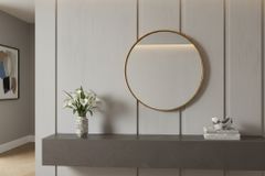 Runder Wandspiegel PORTRAIT 75cm gold mit Metallrahmen
