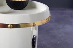 Design Weinfass BODEGA WHITE 65cm weiß gold Pinie Flaschenregal 14 Flaschen