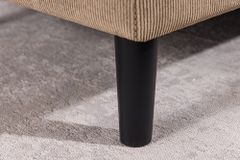 Retro Ecksofa STOCKHOLM 220cm taupe Cord Federkern 3-Sitzer