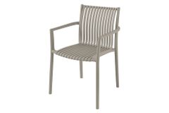 In- und Outdoor Stuhl STUDIO ITALIA greige stapelbar wetterfest Gartenstuhl