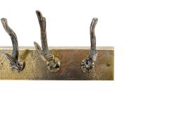 Dekorative Wandgarderobe DEER 50cm messing Metall Hirschgeweih Kleiderhaken