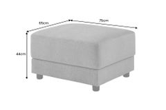 Moderner Hocker LOFT 75cm grau Vogue Velours Samt Nosagfederung Taschenfederkern