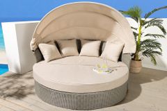 Outdoor Sonneninsel PLAYA LIVING 165cm natur Polyrattan inklusive Kissen Aluminium wetterfest