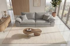 Stilvolles Big Sofa SOHO 260cm grau Chenille 4-Sitzer Couch mit Wellenunterfederung