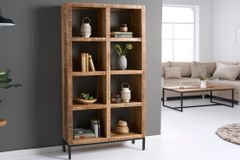 Massives Regal IRON CRAFT 176cm Mangoholz Bücherregal acht Fächer Industrial Design