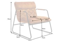Retro Lounge Sessel MUSTANG LOUNGER senfgelb Samt mit Ziersteppung