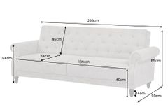 Chesterfield 3-Sitzer Sofa MAISON BELLE AFFAIRE 220cm antik braun Microfaser mit Schlaffunktion