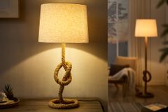 Maritime Stehlampe SEVEN SEAS 80cm Seil-Tischleuchte Leinenschirm