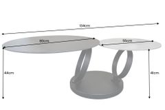 Design Couchtisch DANCING RINGS schwarz grau rund drehbar Keramik Metall