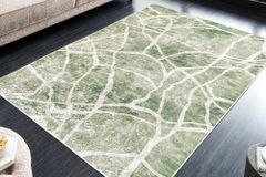 Moderner Teppich JUNGLE 230x160cm grün beige Flachgewebe Indoor-Teppich