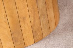 Ovaler Esstisch ART DECO 220cm beige massives Mangoholz cream finish mit Säulenfuß