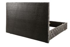 Design Doppelbett PARIS 160x200cm grau Samt Chesterfield Polsterbett