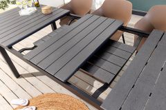 Ausziehbarer Gartentisch DESIGNO 200-250-300cm grau Aluminium In- und Outdoor Esstisch