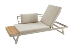 Verstellbare Gartenlounge MODULAR MIAMI 230cm champagner greige Gartensofa oder Gartenliege