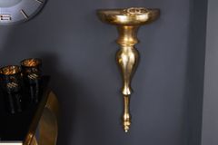 Barock Wandkonsole SCALA 60cm gold Metall Wandregal handmade Wanddekoration