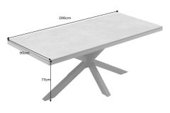 In- und Outdoor Esstisch GALAXIE 200cm hellgrau Keramik anthrazit Aluminium