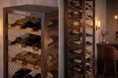 Authentisches Weinregal BODEGA 190cm natur Pinienholz Flaschenregal Schubladen